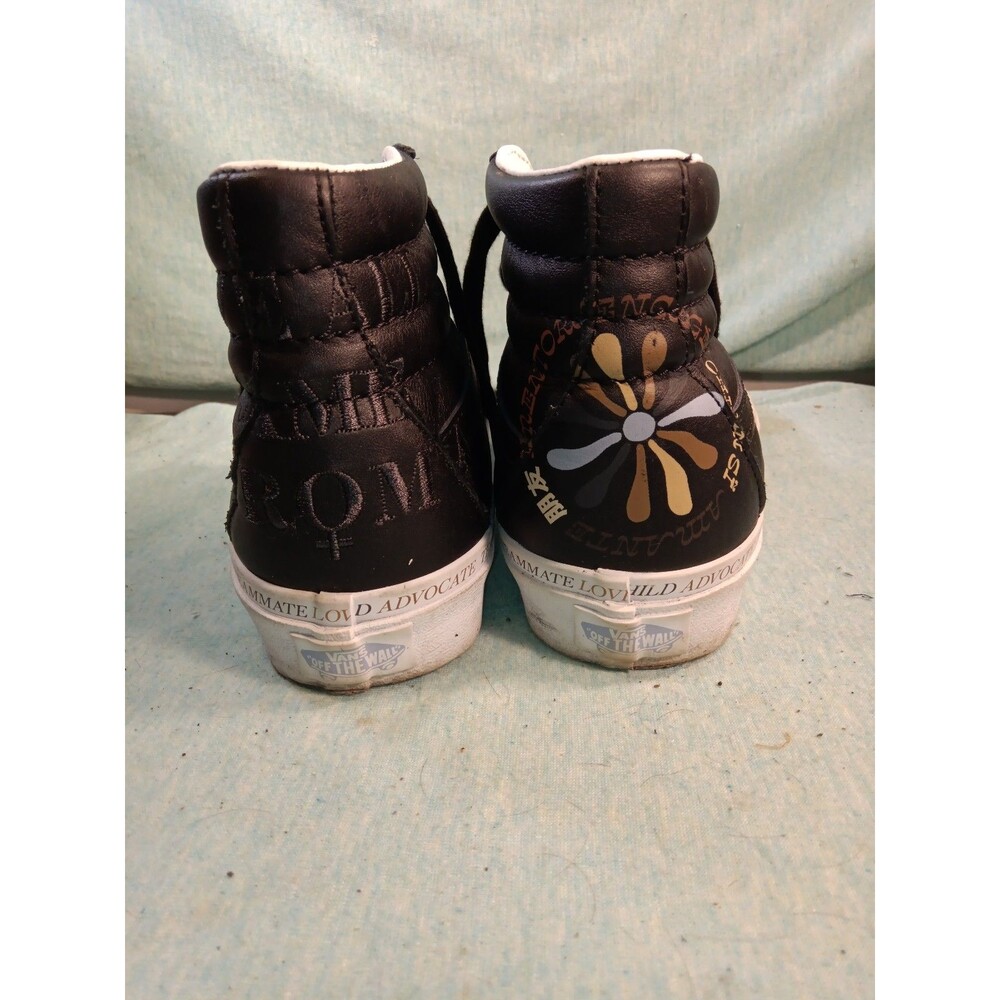 Vans High Top Sneakers Black "Child Advocate" Text 3.5 - Picture 4 of 6